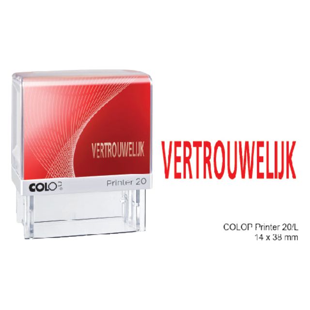 Colop - Woordstempel Printer 20 vertrouwelijk rood