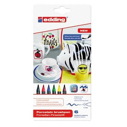 Edding - Brushpen 4200 astuccio assortito in porcellana da 6 pezzi