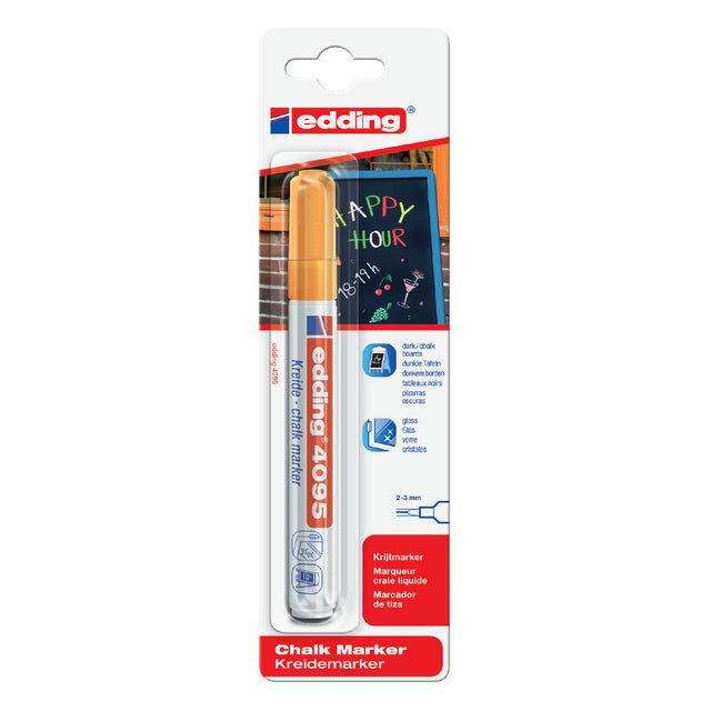 Edding - Krijtstift edding 4095 rond oranje 2-3mm blister