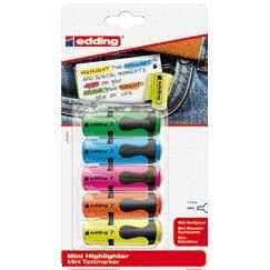 Edding - Highlighter 7 mini 1-3mm assorted blister of 5 pieces