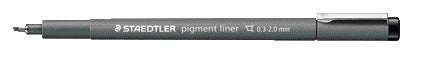 Staedtler -  Fineliner pigment 308 0.3-2.0mm zwart | 10 stuks