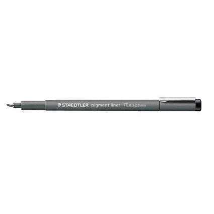 Staedtler -  Fineliner pigment 308 0.3-2.0mm zwart | 10 stuks