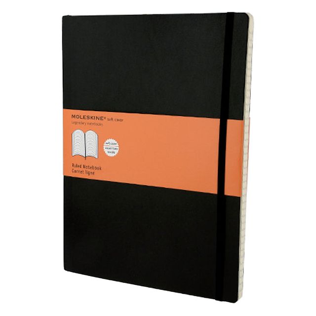 Moleskine - notitieboek, ft 19 x 25 cm, gelijnd, soepele cover, 192 blad, zwart