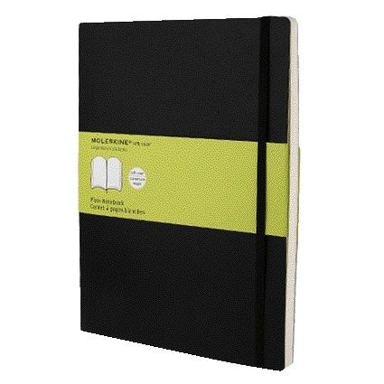 Moleskine -  Notitieboek XL 190x250mm blanco soft cover zwart