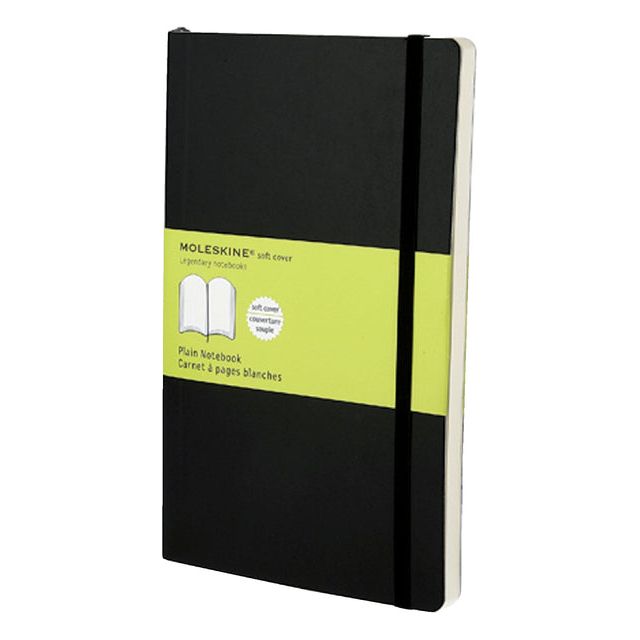 Moleskine - notitieboek, ft 13 x 21 cm, effen, soepele cover, 192 bladzijden, zwart