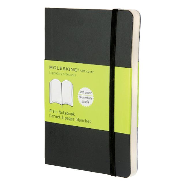 Moleskine - notitieboek, ft 9 x 14 cm, effen, soepele cover, 192 bladzijden, zwart