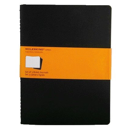 Moleskine - Notebook 190x250mm linea 240 pagine 70gr nero set da 3 pezzi
