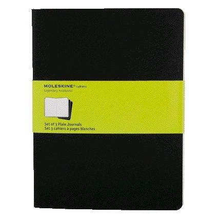 Moleskine - Notebook 190x250mm vuoto 240 pagine 70gr nero set da 3 pezzi