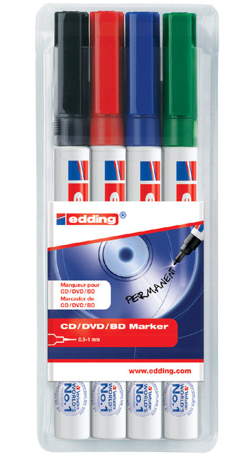 Edding - CD -Marker EDDing 8400 um 0,5-1 mm Assorti | Setzen Sie ein 4 -Stück