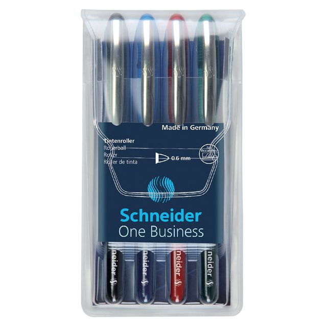 Schneider - Rollerpen One Business set à 4 stuks 0.6mm assorti