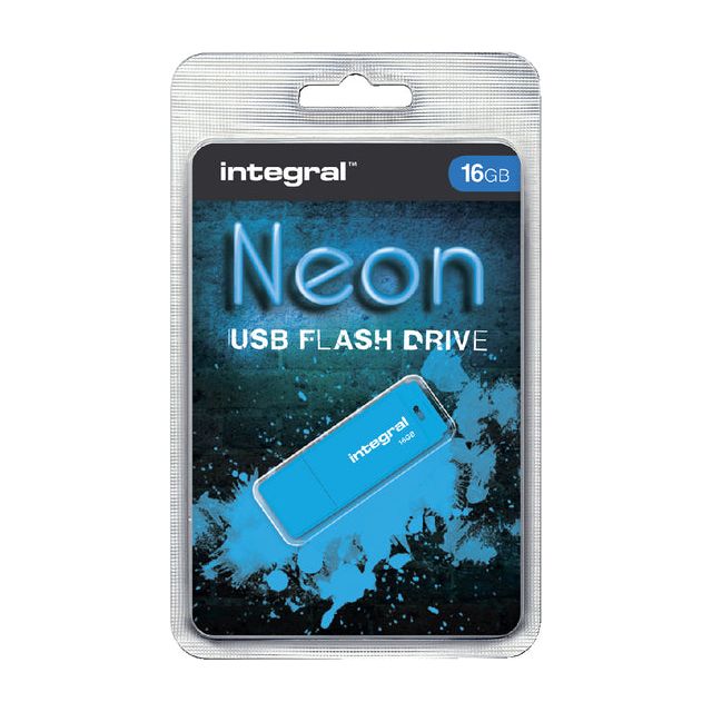 Integral - USB Stick Integral FD 16 GB Neon Blue | Blasen Sie ein 1 Stück