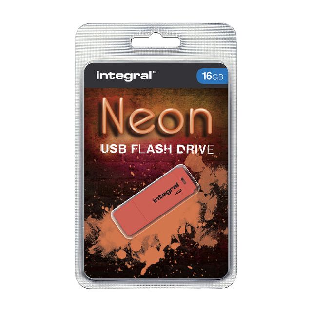 Integral - USB Stick Integral FD 16 GB Neon Oranje | Blasen Sie ein 1 Stück