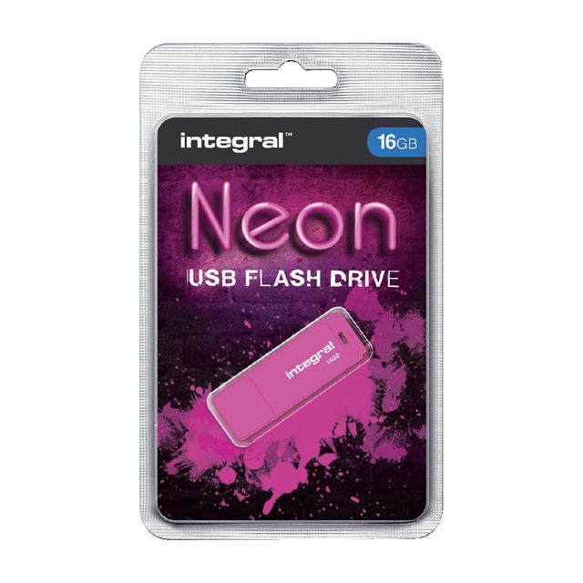 Intégrale - Stick USB intégrale FD 16 Go rose néon | Blister un 1 morceau