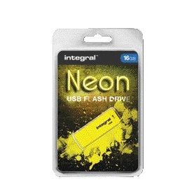Integral - USB stick 2.0 16Gb neon yellow