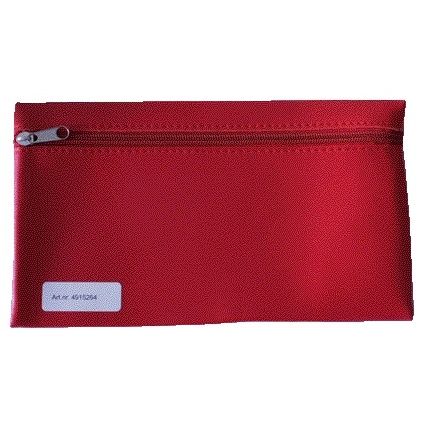 Office - School pencil case 15x26cm with zipper, skai bright red
