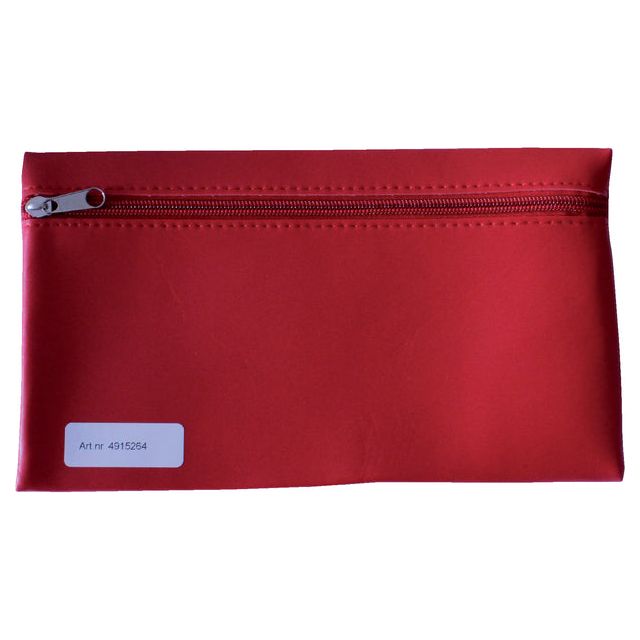 Office - Schooletui met rits 15x26cm skai helder rood