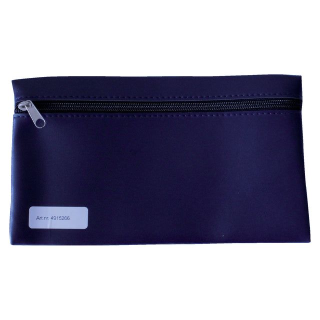 Quantore - Schooletui met rits 15x26cm skai donkerblauw