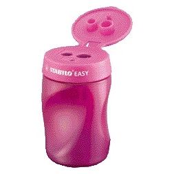 STABILO - Sacapuntas Easy 4502 3 en 1 diestro rosa | 3 piezas