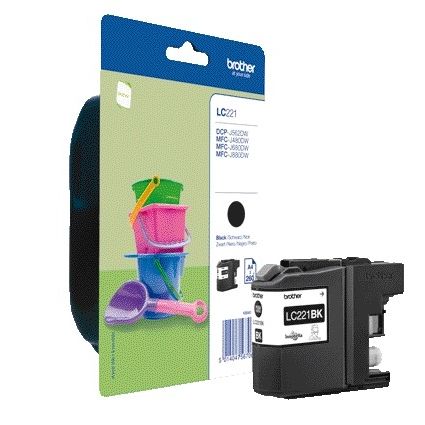 Brother -  LC221BKBP inktcartridge 1 stuk(s) Origineel Normaal rendement Zwart
