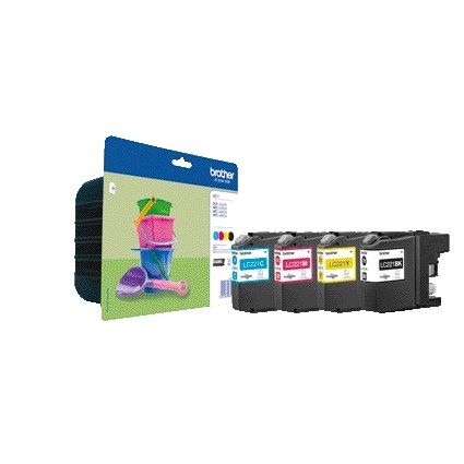 Brother - Tintenpatrone LC-221VALBP schwarz + 3 Farben