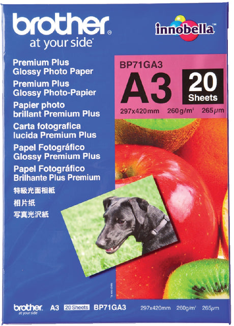 Bruder - Fotopapier Bruder bp -71 A3 260gr Gloss | 20 Blätter Packung