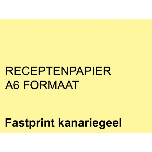 Fastprint - Receptpapier A6 80gr kanariegeel 2000vel