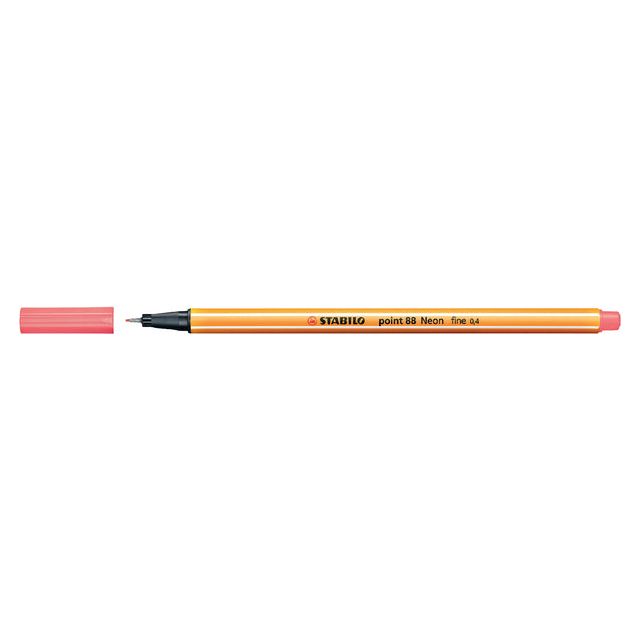 Stabilo - Fineliner point 88/040 neon rood | 10 stuks