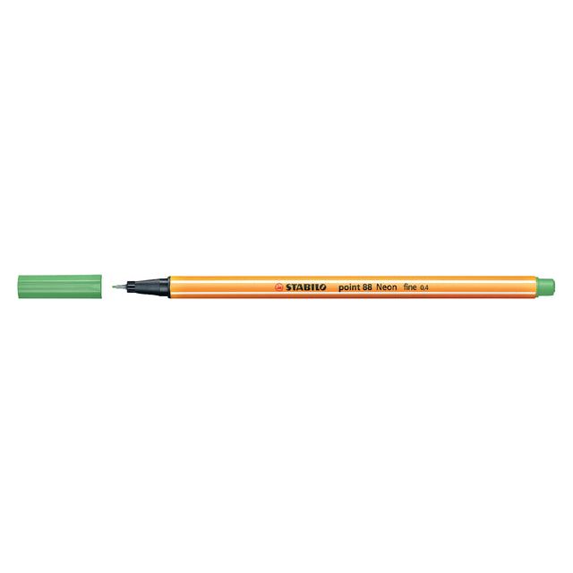 STABILO - Fineliner point 88/033 neon groen | 10 stuks