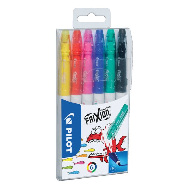 Pilot - viltstift Frixion Colors, etui met 6 stuks