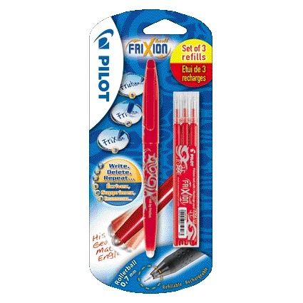 Pilot -  Rollerpen  frixion bl-fr7 m + 3 vull rood