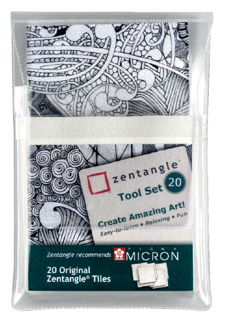 Sakura - Zentangle tiles 20delig wit