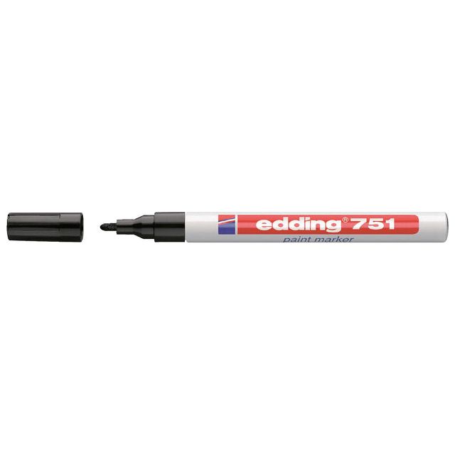 Edding - Felt -Tip Edding 751 lakmarker autour de 1 à 2 mm noir