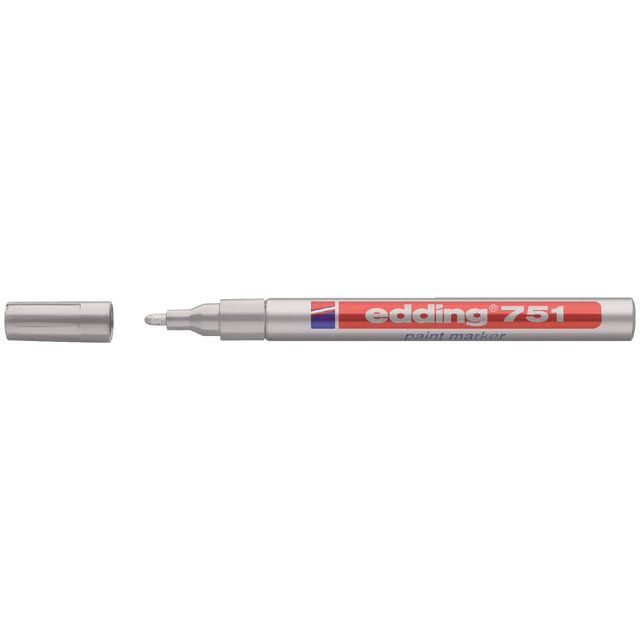 Edding - Viltstift edding 751 lakmarker rond zilver 1-2mm | 100 stuks