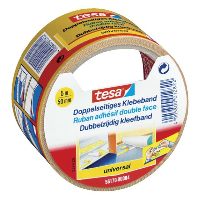 Tesa - ijte uni 5mx50mm Doppel -Sided White | 1 Roll 6 Stück