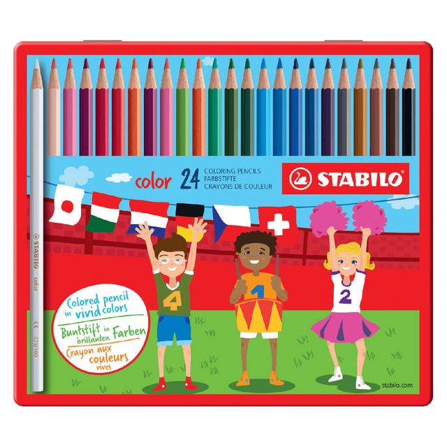 STABILO - COLORED CURN 979 Color Blik 24st Assorti | Tin un 24 pièces | 5 pièces