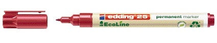 Edding Ecoline - Filzstift edding 25 EcoLine rund 1mm rot | 10 Stück