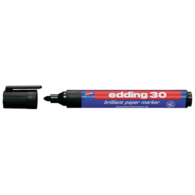 Edding - Viltstift edding 30 brilliant rond zwart 1,5-3mm