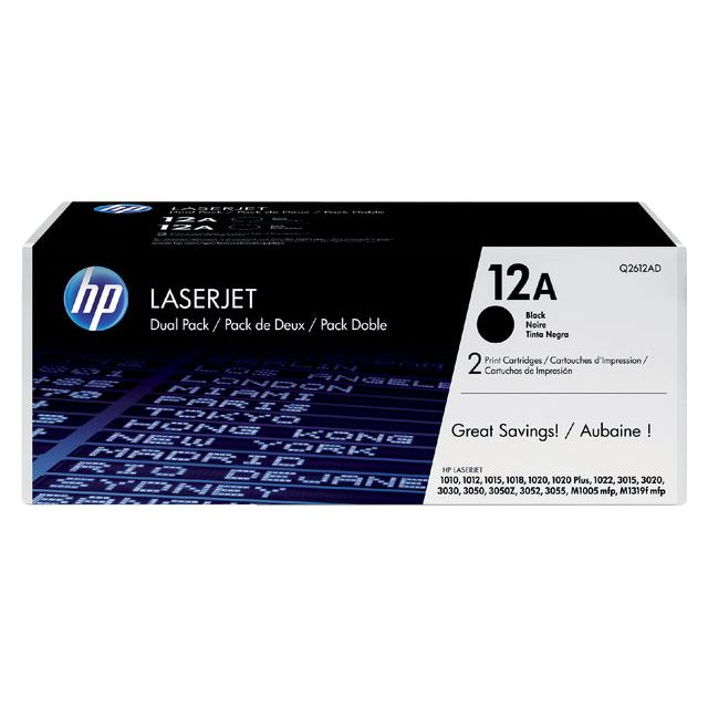 HP - Tonercartridge hp q2612ad 12a zwart 2x