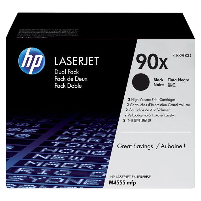 HP - Tonercartridge CE390XD 90X zwart HC 2x