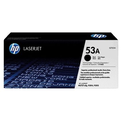 HP - Cartucho de tóner q7553a 53a negro