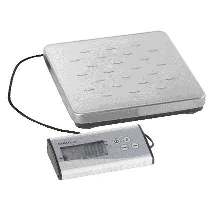 MAUL - Bilancia per pacchi Cargo 50kg piattaforma metallica 27x27cm + batteria 9V argento