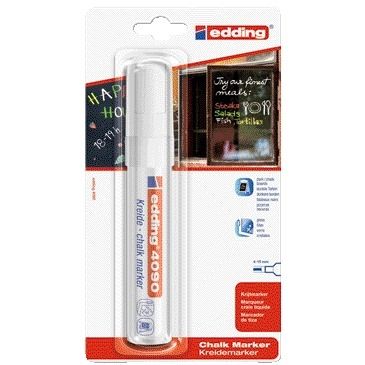 Edding -  Krijtstift  4090 window schuin 4-15mm wit bister à 1 stuk | 6 stuks