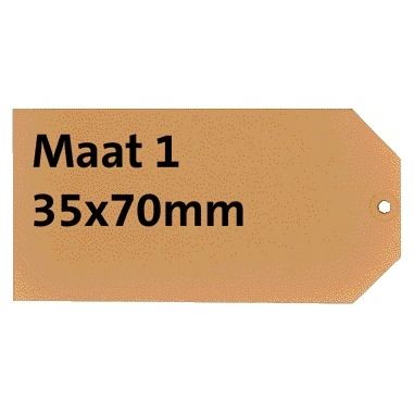 Rillprint -  Label karton nr 1 200gr 35x70mm chamois 1000 stuks