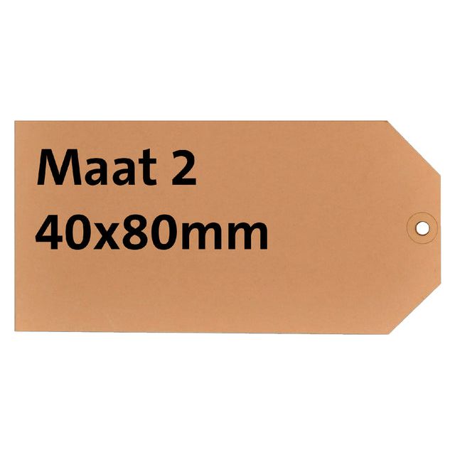 HF2 - Etikett HF2 NR2 40x80mm Cardon 200gr Chamois | Box ein 1000 Stück