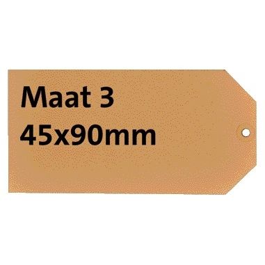 HF2 - Label cardboard no. 3 200gr 45x90mm chamois 1000 pieces