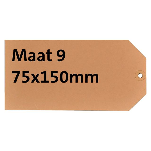 HF2 - Etikett HF2 NR9 75x150mm Karton 200gr Chamois | Box ein 1000 Stück