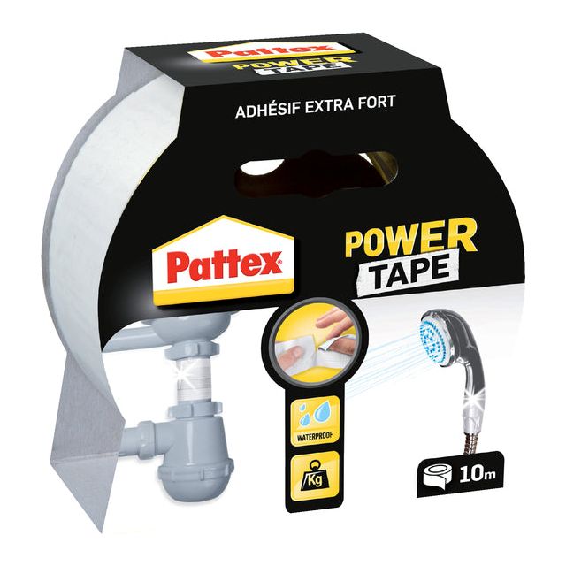 Pattex - Rouvre adhésif Pattex 50mmx10m Power E blanc | Blister un 1 rouleau