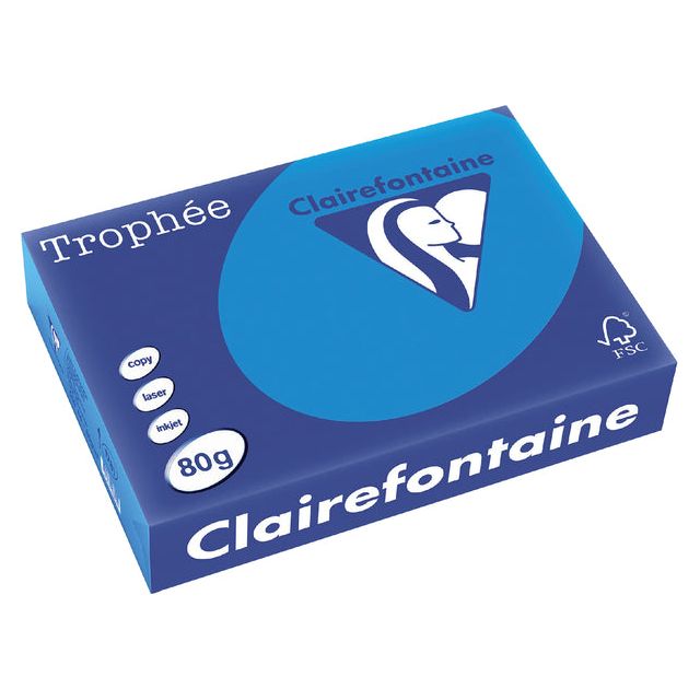 Trophäe - Kopierpapier A4 80GR Caribien Blue | Packung mit 500 Blättern