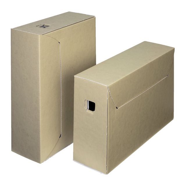 Loeffs - archiefdoos City Box 30+, ft 390 x 260 x 115 mm, bruin/wit, pak van 50 stuks