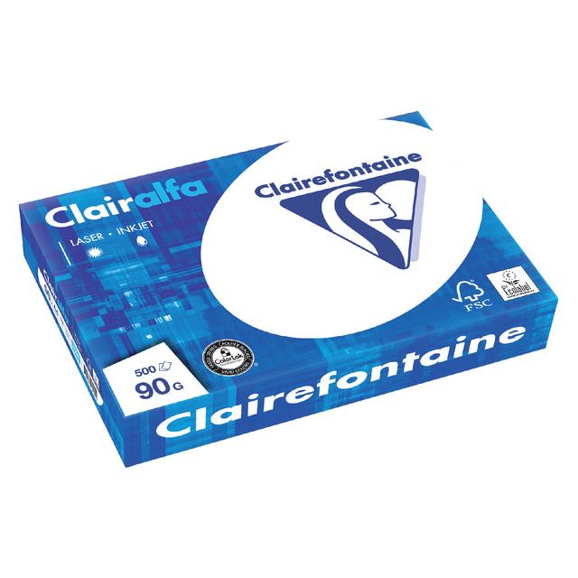 CLAIREFONTAINE - Copier Paper Clairefontaine Clairalfa A4 90GR WT | Pak une feuille de 500 | 5 pièces